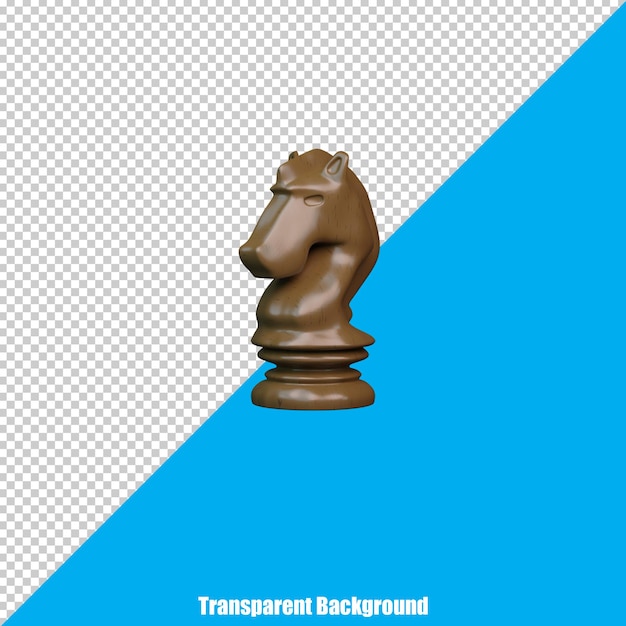 Representación realista estilizada en 3D de piezas de ajedrez sobre un fondo transparente