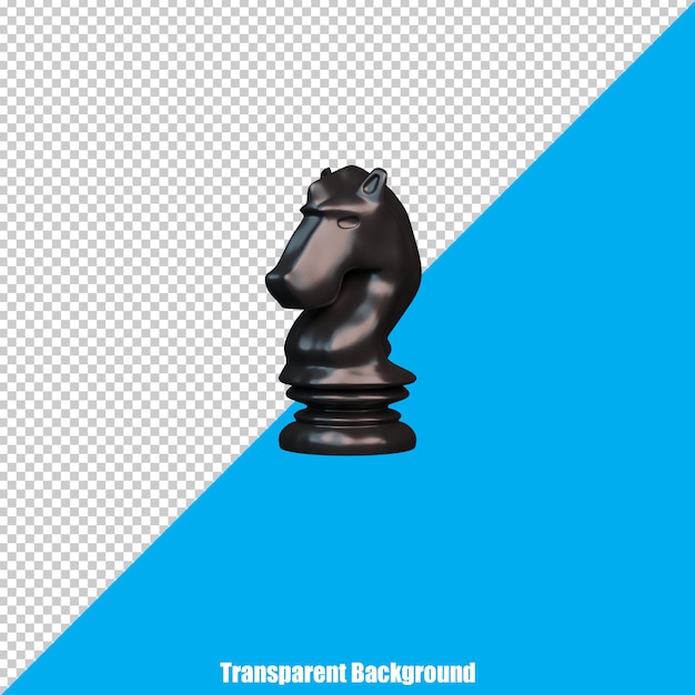 Representación realista estilizada en 3D de piezas de ajedrez sobre un fondo transparente