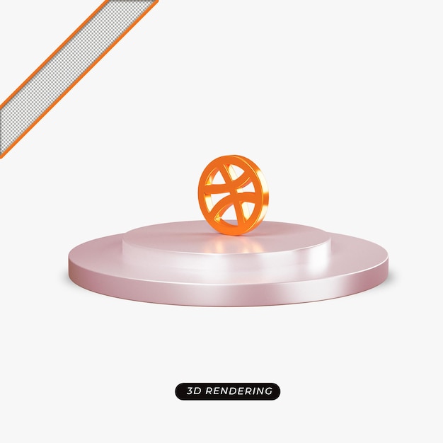 Representación realista del icono naranja de regate 3d