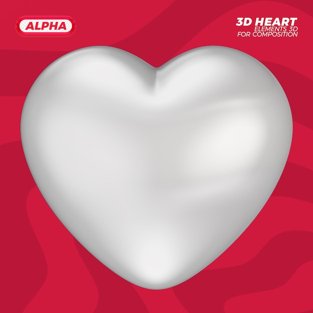 PSD representación de renderizado de corazón 3d