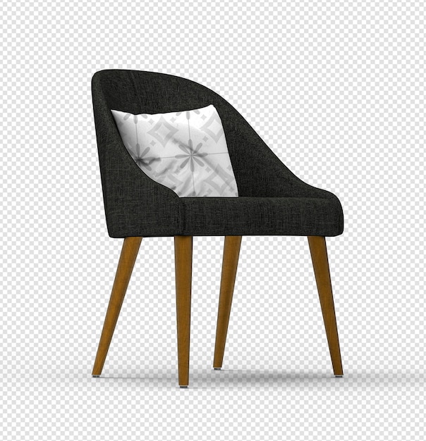 Representación de silla 3D aislada con creador de escena de cojín