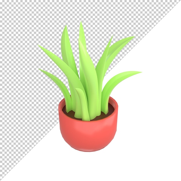 Representación simple de la ilustración 3d de la planta