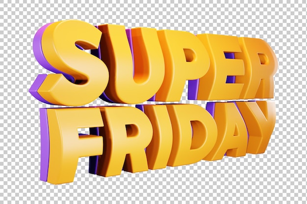 Representación de texto 3d super friday