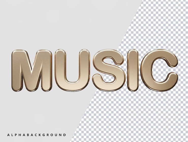 PSD representación de vector de efecto de texto de música
