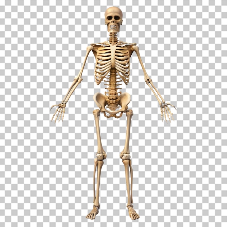 PSD representaciones en 3d del esqueleto humano sobre un fondo transparente