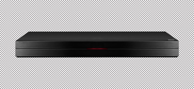 Reproductor de DVD negro aislado en fondo blanco