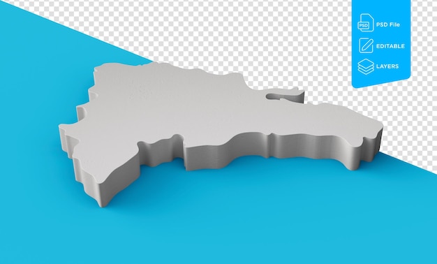 República Dominicana Mapa 3D Geografía Cartografía y topología Mar Azul superficie Ilustración 3D