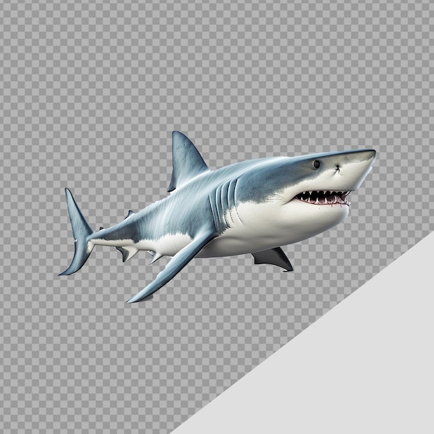 Un requin isolé sur un fond transparent png