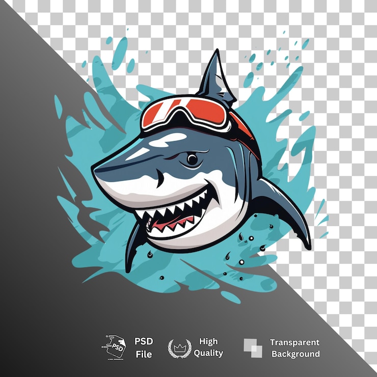 PSD des requins isolés à l'arrière-plan transparent