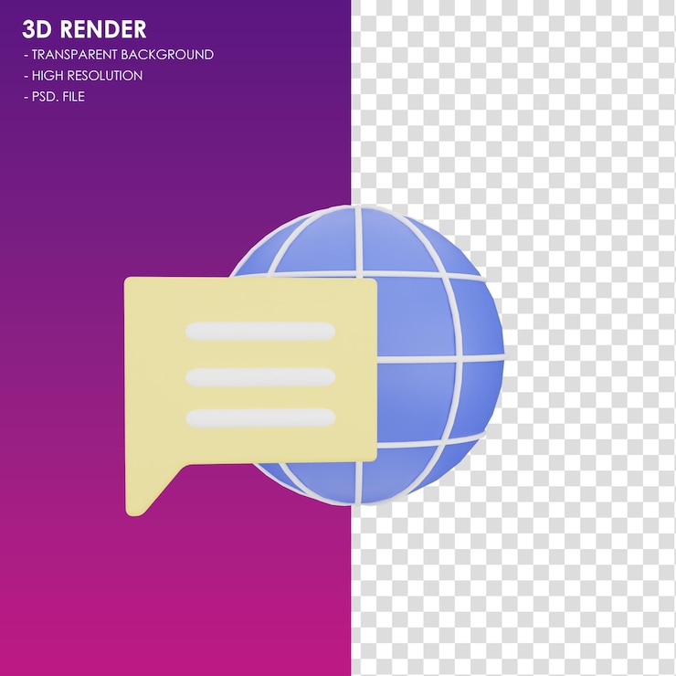 PSD réseau de discussion d'icônes 3d