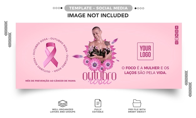 Réseaux sociaux bannière instagram octobre lacets roses pour la vie