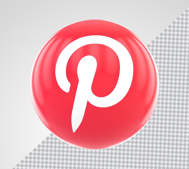 PSD réseaux sociaux pinterest rendu 3d