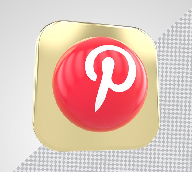 PSD réseaux sociaux pinterest rendu 3d