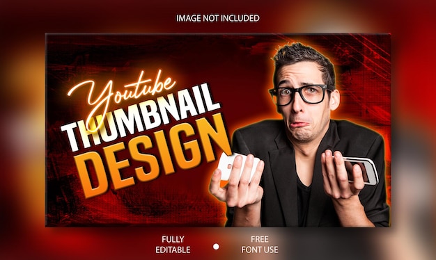 Reseña de video PSD miniatura del canal de YouTube y banner web premium psd