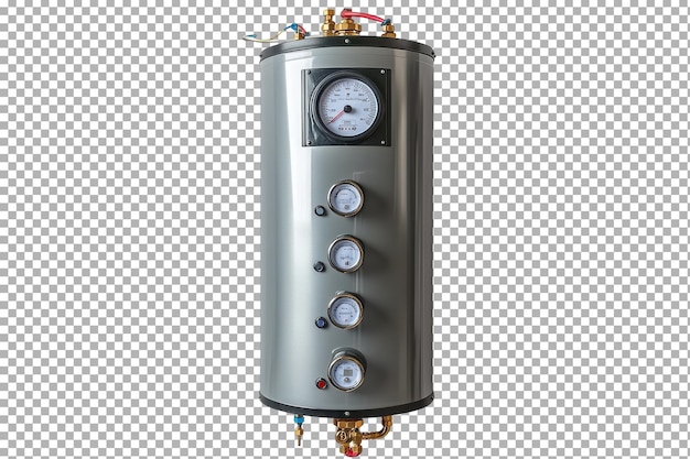 Réservoir de chauffage d'eau électrique isolé sur un fond transparent