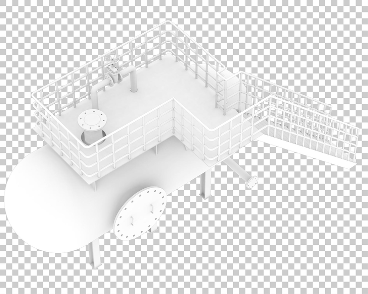 PSD réservoir d'essence isolé sur un fond transparent illustration de rendu 3d