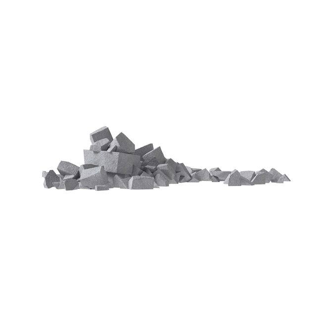 Residuos de hormigón aislado fondo transparente renderizado 3d