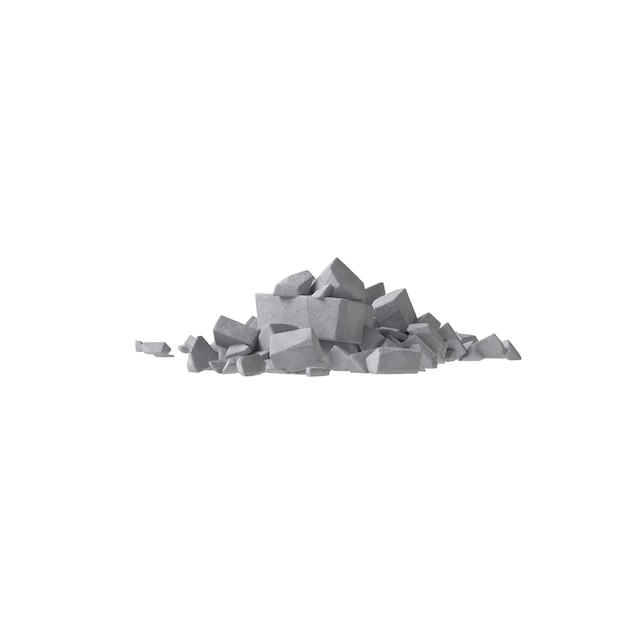 Residuos de hormigón aislado fondo transparente renderizado 3d