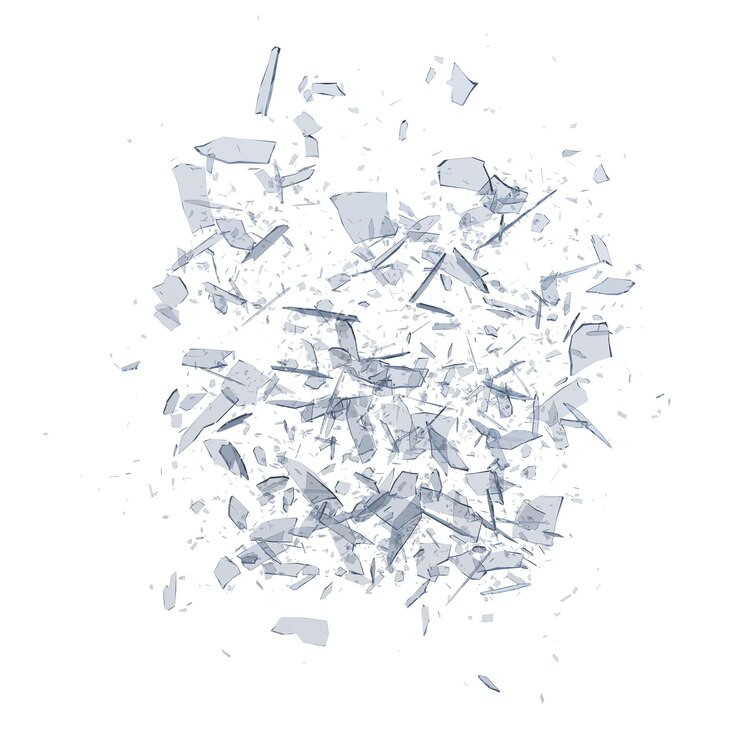 PSD residuos de vidrio aislado fondo transparente renderizado 3d