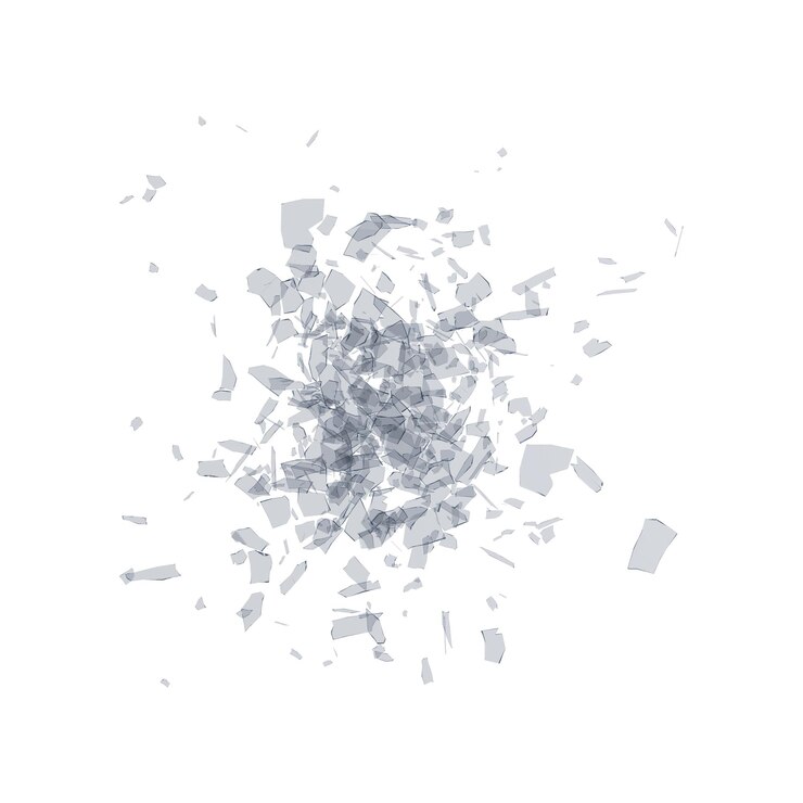 PSD residuos de vidrio aislado fondo transparente renderizado 3d