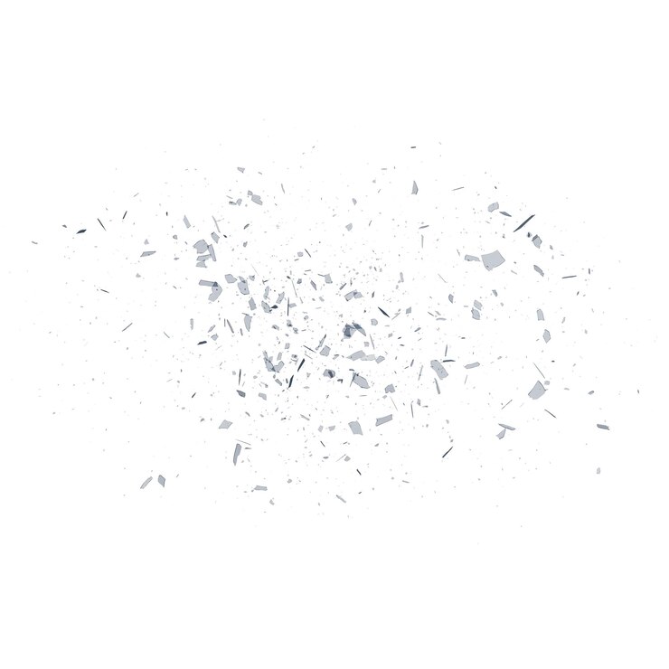 PSD residuos de vidrio aislado fondo transparente renderizado 3d