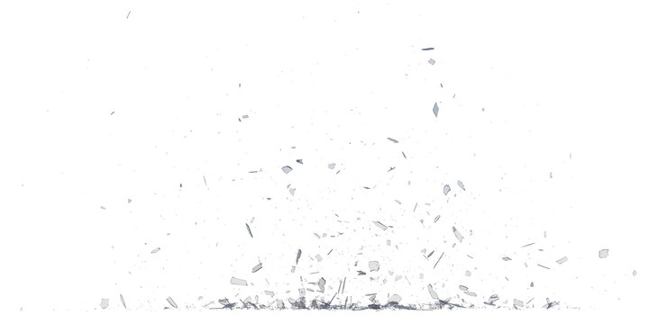 PSD residuos de vidrio aislado fondo transparente renderizado 3d