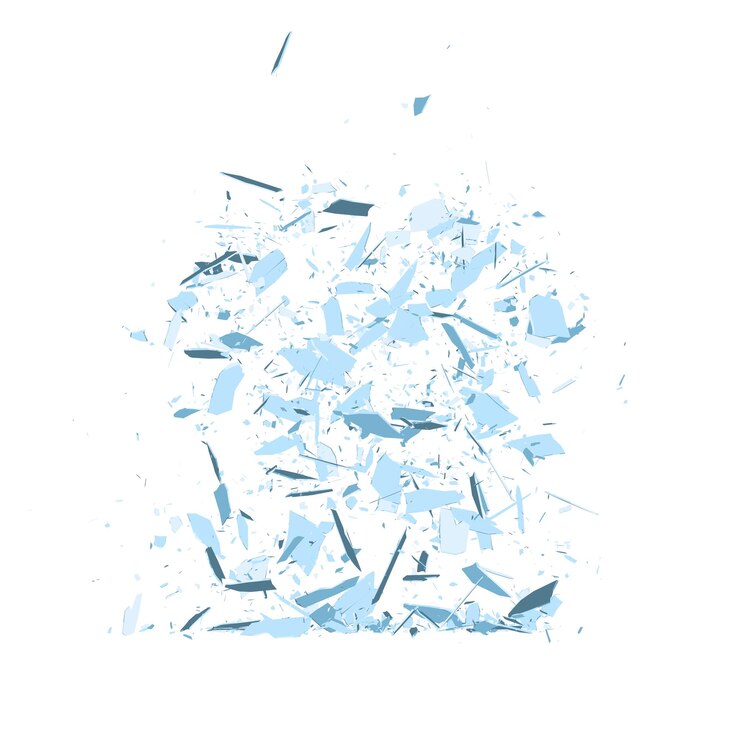 PSD residuos de vidrio de dibujos animados aislados fondo transparente representación 3d