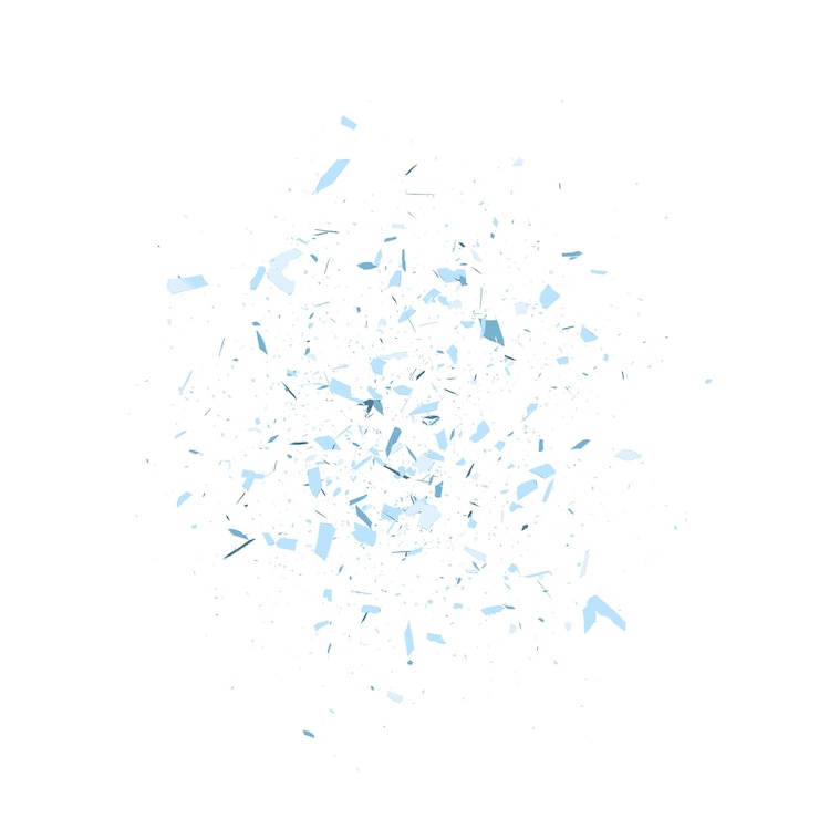 PSD residuos de vidrio de dibujos animados aislados fondo transparente representación 3d