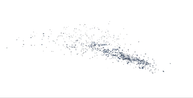 Residuos de vidrio roto aislado fondo transparente representación 3d