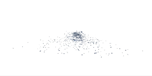 Residuos de vidrio roto aislado fondo transparente representación 3d