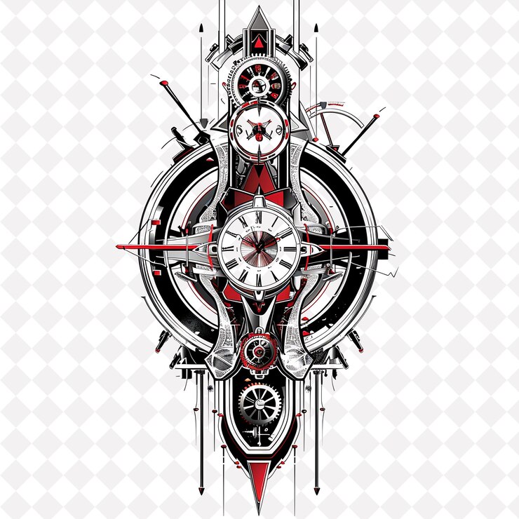 PSD resina png con diseño de bordes incrustados con reloj d arte de diseño creativo de la naturaleza