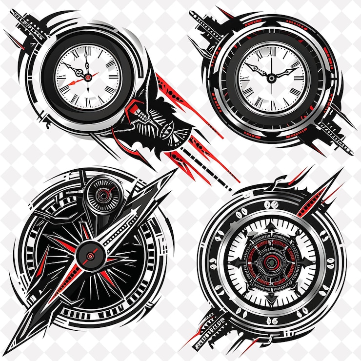PSD resina png con diseño de bordes incrustados con reloj d arte de diseño creativo de la naturaleza