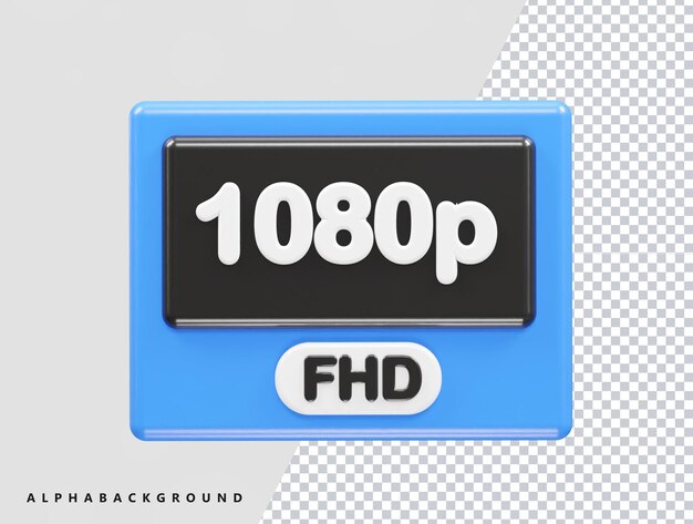 PSD resolución de 1080p: iconos de texto y ilustración en 3d.