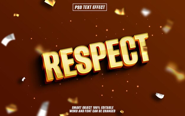 respect text effect font editable typography 3d text