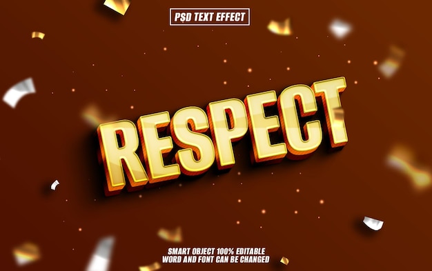 respeto efecto de texto fuente editable tipografía texto 3d