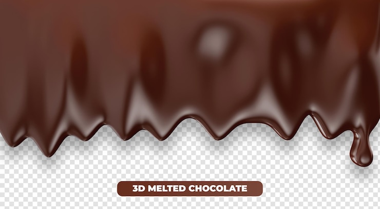 PSD respingo de chocolate 3d para o dia de páscoa para campanhas publicitárias