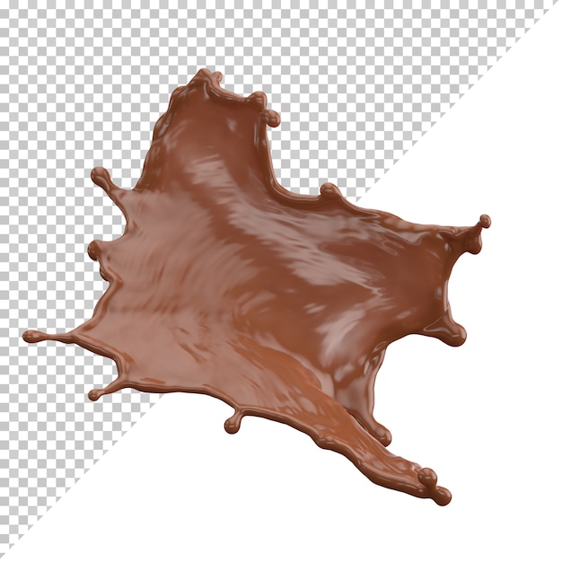 Respingo de leite com chocolate 3d realista