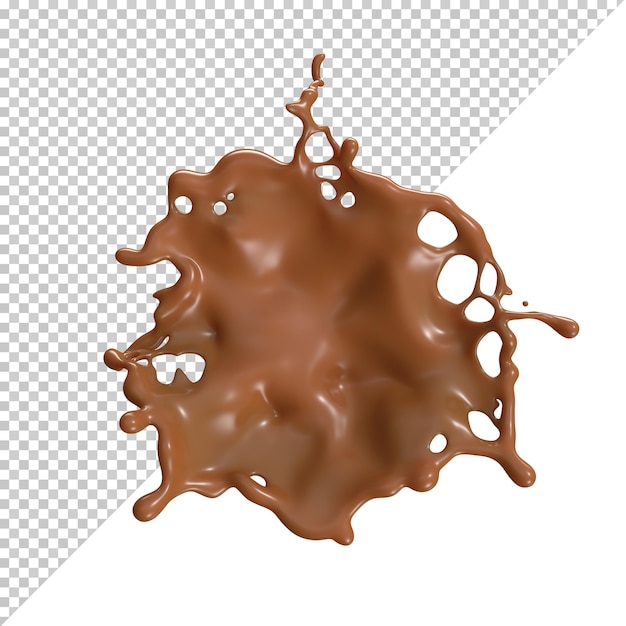 Respingo de leite com chocolate 3d realista
