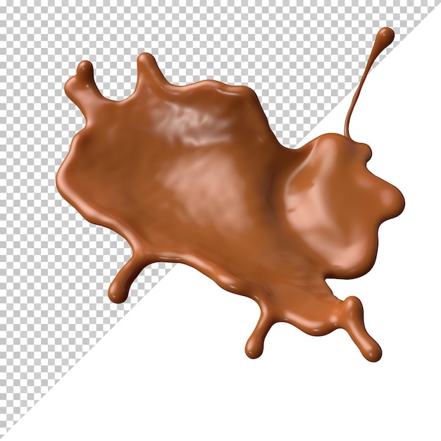 Respingo de leite com chocolate 3d realista