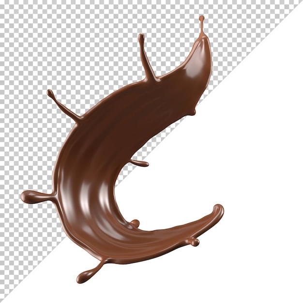 Respingo de leite com chocolate 3d realista