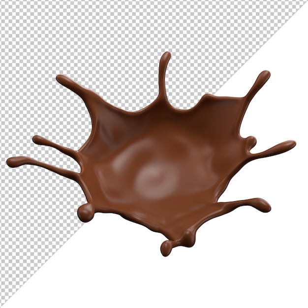 Respingo de leite com chocolate 3d realista