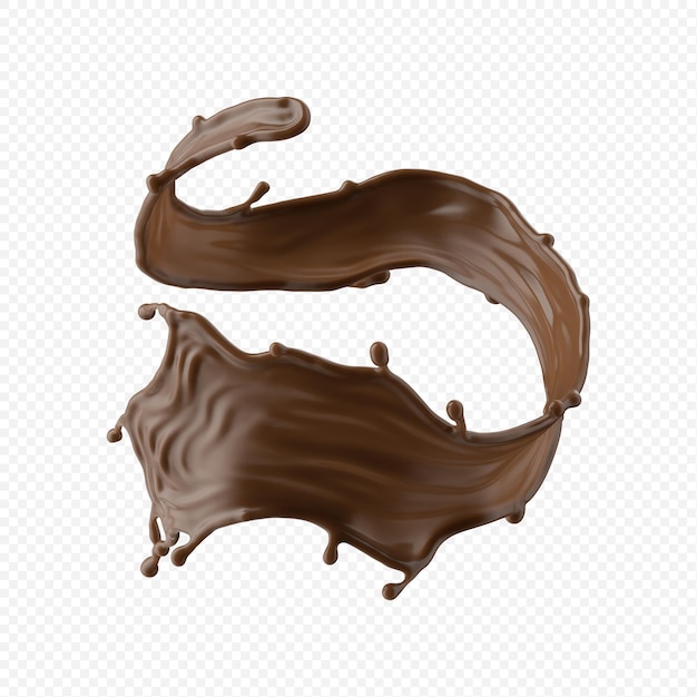 Respingo de leite com chocolate isolado