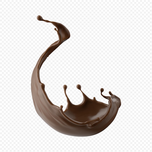 Respingo de leite com chocolate isolado