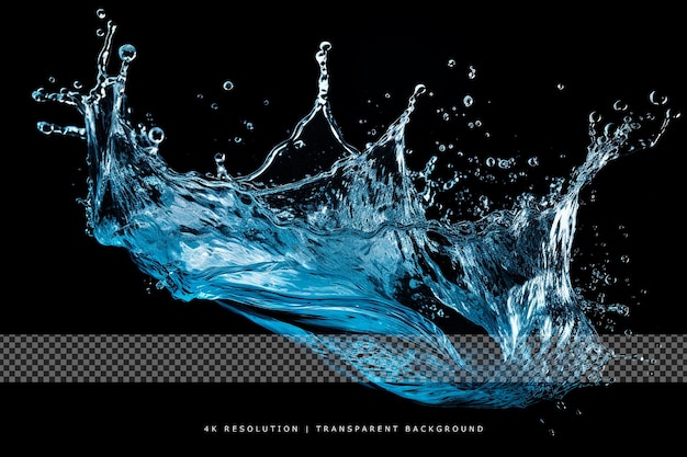 Resplandor de agua dulce realista sobre un fondo transparente