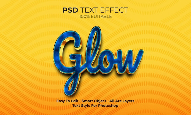 PSD resplandor efecto de texto 3d