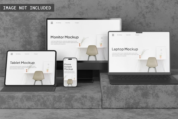 Responsive device mockup, vorderansicht