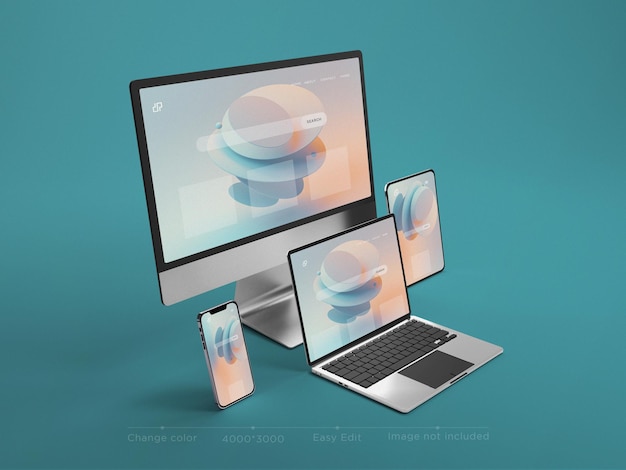 Responsive Geräte Website-Modell 3D-Rendering