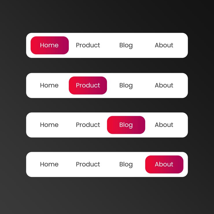 PSD responsive navigationsleiste mit gradientenförmiger gestaltung