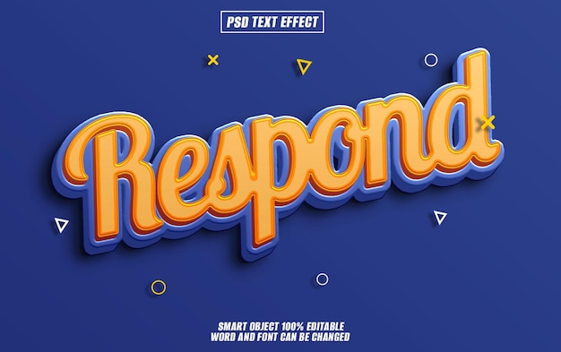 respuesta a los efectos de texto fuente editable tipografía texto 3D