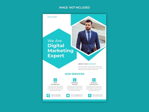 Restaurant-Flyer und Flyer-Vorlage für Agenturen für digitales Marketing